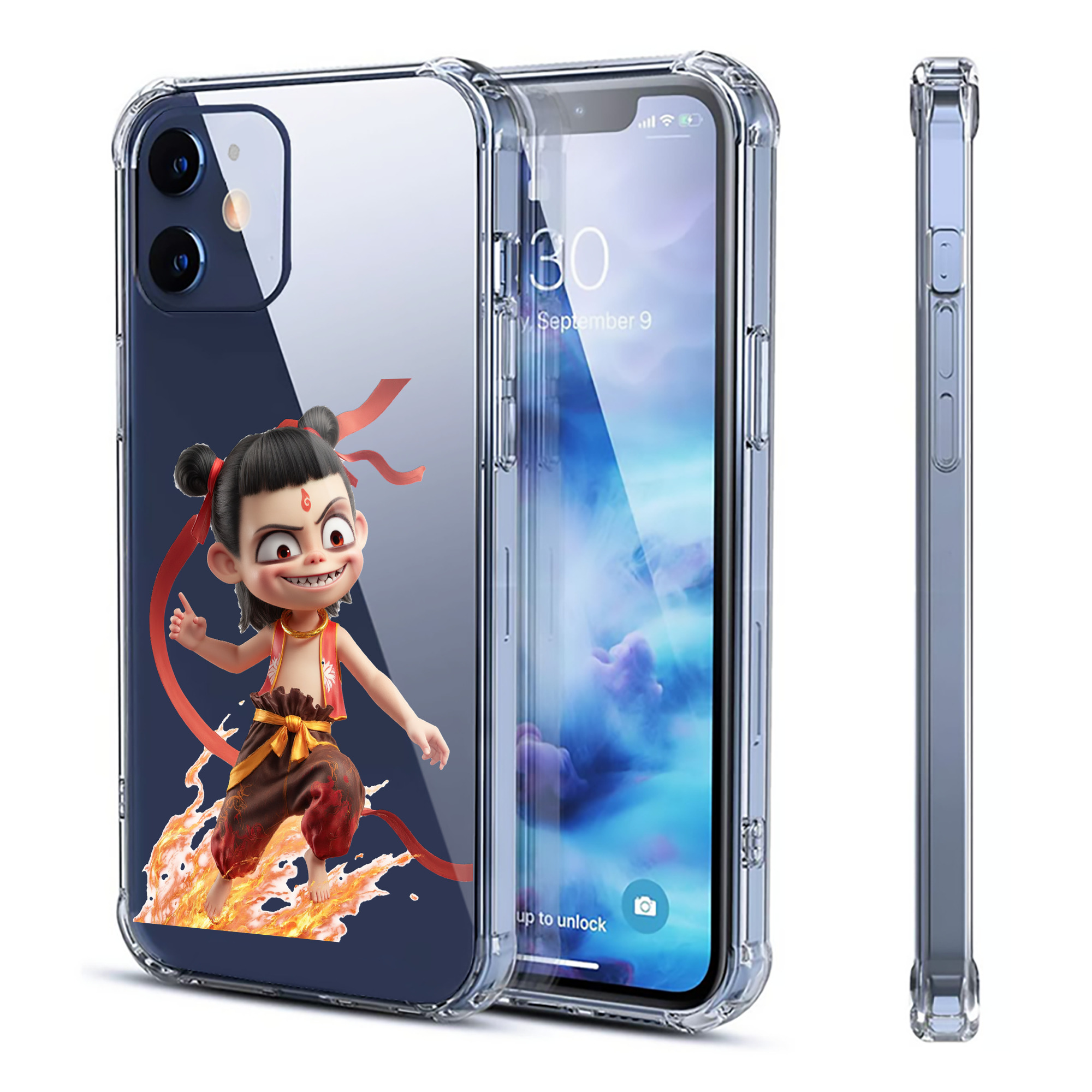 （画像用） Ne Zha 2 ナタ 魔童の大暴れ 【iPhone 12シリーズ対応】透明スマホケース（クリアソフトケース）